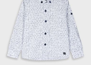 Μακρυμάνικο εμπριμέ πουκάμισο για αγόρι για επίσημες εμφανίσεις | ΛΕΥΚΟ - Energiers - 